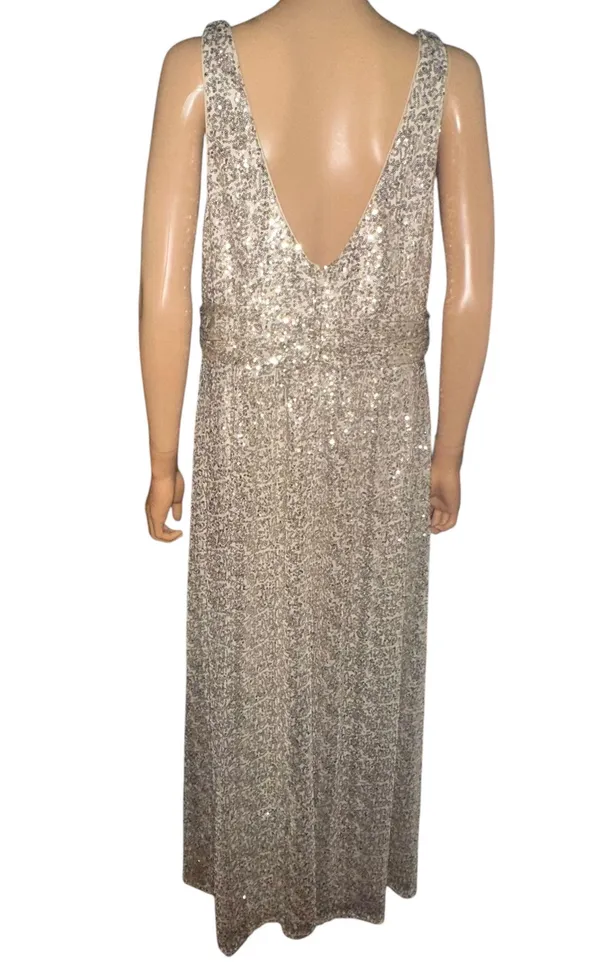David’s bridal sleeveless gold sequined formal gown - Image 5