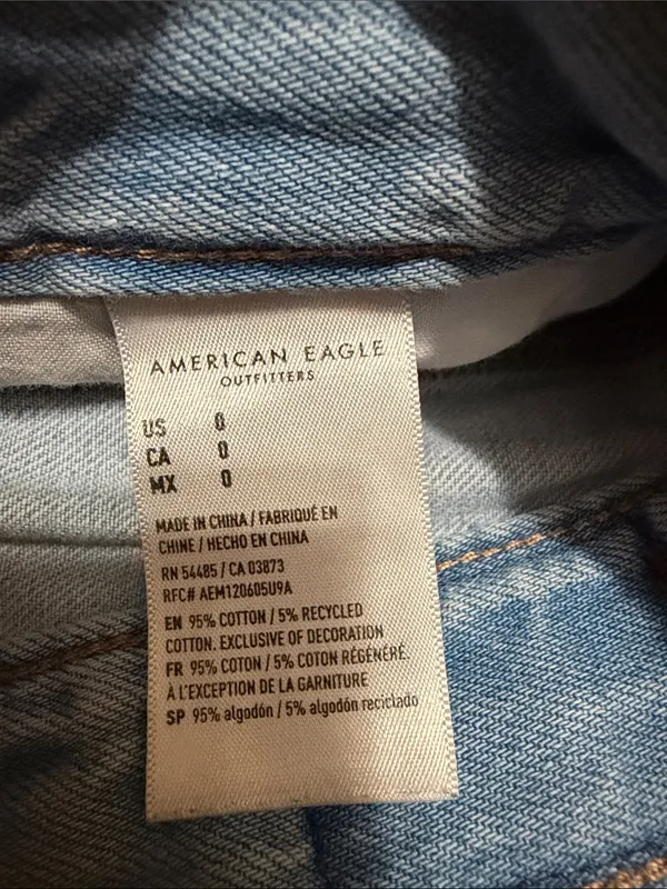 American Eagle Outfitters Light Wash Denim Jean Shorts - Image 2