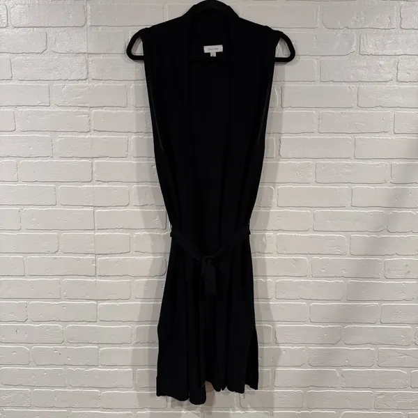 Calvin Klein Black Belted Sleeveless Cardigan Belted Duster - Image 7