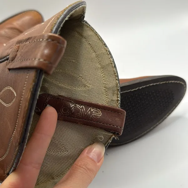 VTG. ACME Avoniti Hypalon Oil Resistant‎ Brown Leather Cowboy Boots SZ 7.5 - Image 10