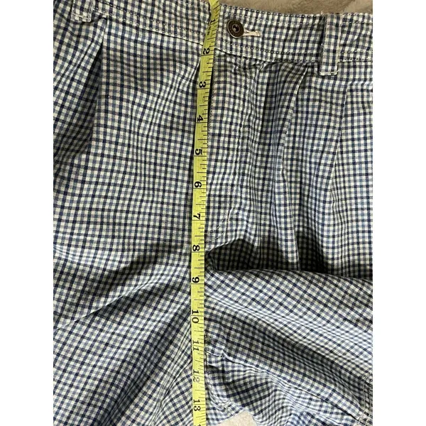 Vintage Liz wear Women’s Shorts 12 High Waisted Blue Gingham Pleated - Image 6