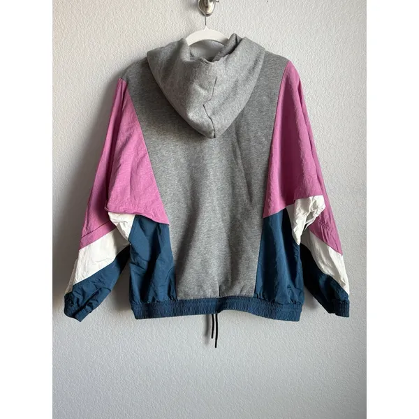 VTG 90s Nike Icon Clash Retro Color Block Pullover Hoodie Woman's XS Oversized - Image 5