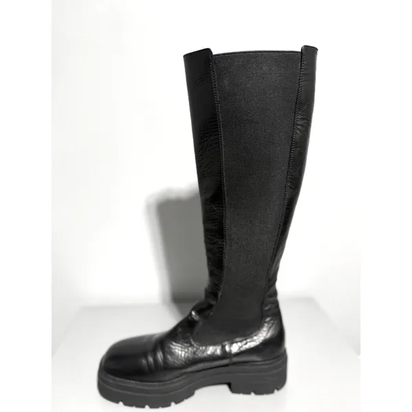 OFFICE London Kody Women's Black Leather Knee High Chelsea Boots EU 40 US 9 - Image 10
