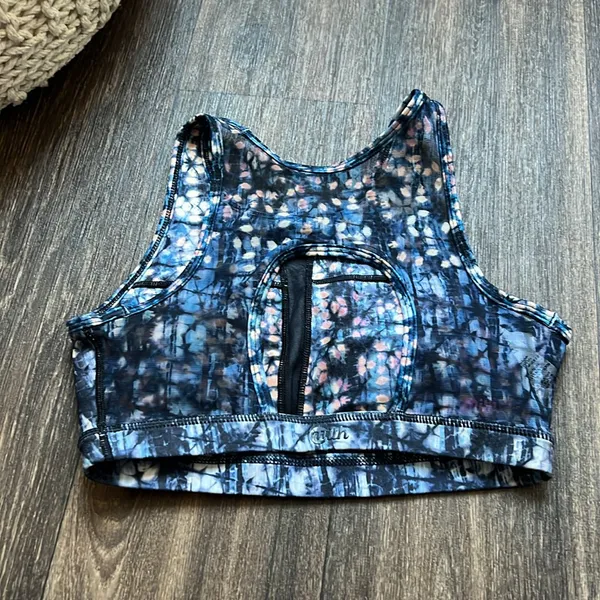 With Printed SportsBra Blue - Image 2