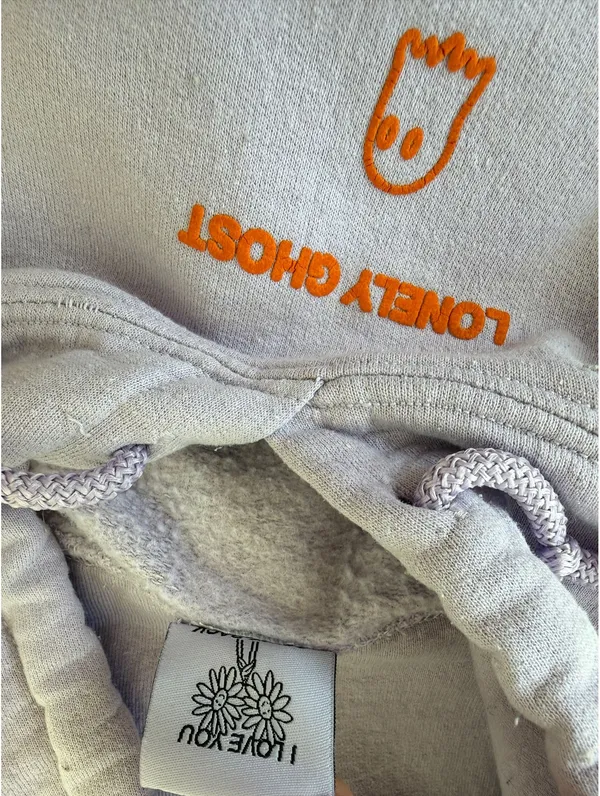 Lonely Ghost Sweatshirt Hooded Lilac Text Me When You Get Home - Image 9