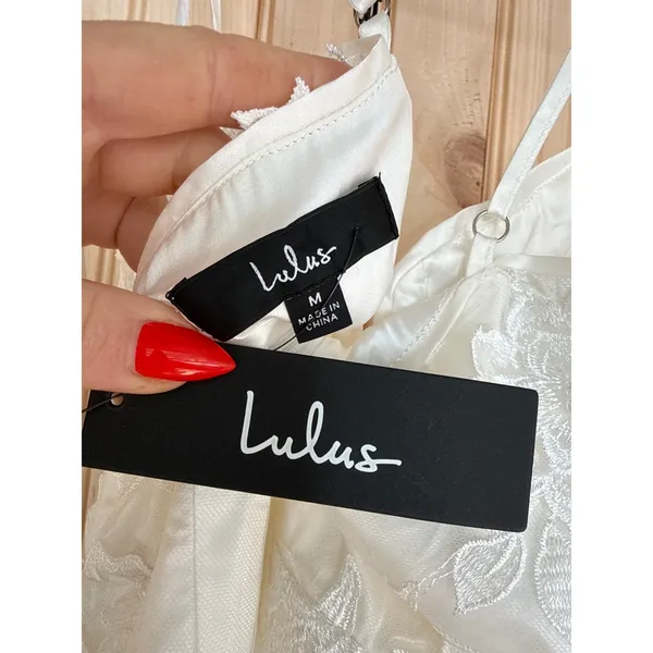 NWT Lulus Immense Elegance White Floral Embroidered Bustier Mini Dress Party M - Image 7