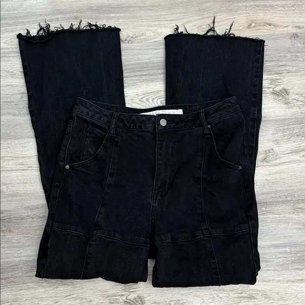 Tinseltown Black Fringe Bottom Flare Women's/Junior's Jeans Size 9 - Image 6