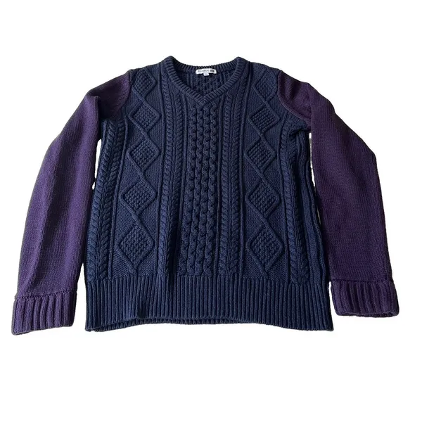 Uniqlo JW Anderson Sweater Women’s Large Blue Purple Cable Knit - Image 3