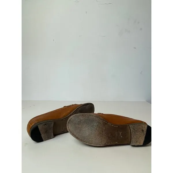Sandro Brown Saddle‎ Leather Chain Detail Loafers Size US 6 Luxury Designer - Image 7