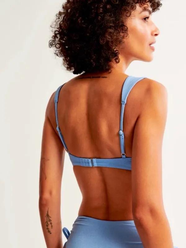 Abercrombie & Fitch Blue Wide Strap Underwire Bikini Top XXS NWOT - Image 5