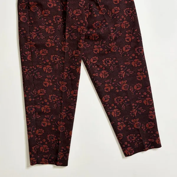 Anthropologie MAEVE Floral Jacquard High-Rise Trousers‎ Pants Tapered Office 2 - Image 10