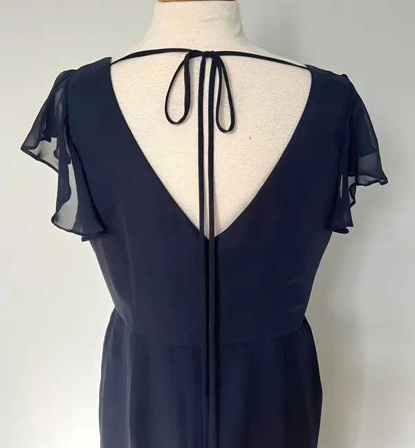 Dessy After 6 Midnight Navy Blue Chiffon Bridesmaid Formal Prom Dress - Image 9