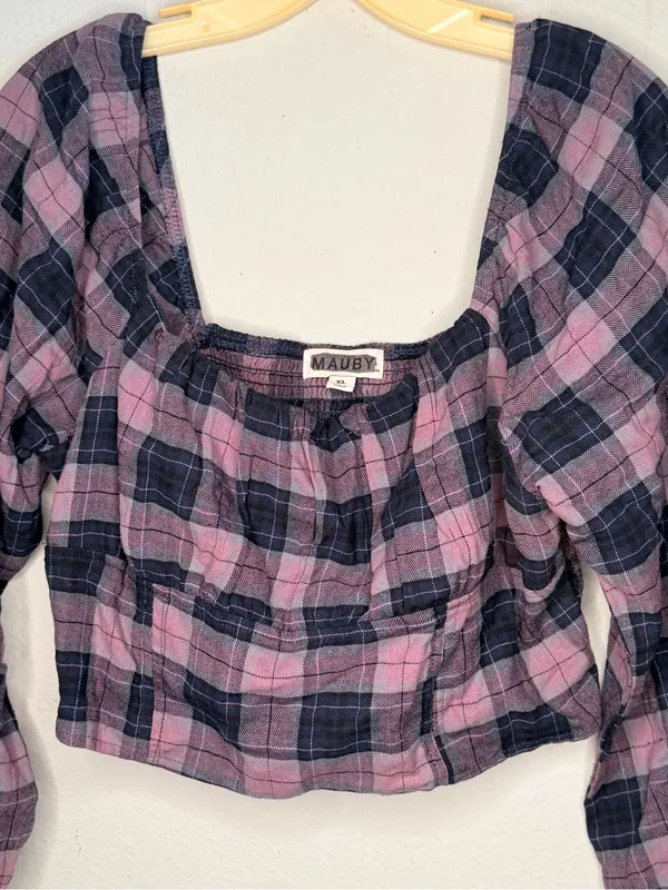 Mauby Plaid Top nwot Size XL - Image 2
