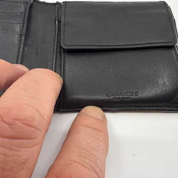 Coach Black Signature Coated Canvas Wallet - Image 4