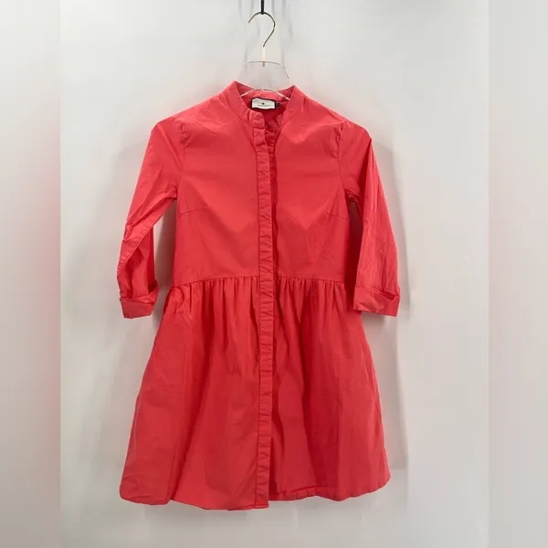 Tuckernuck Women's Poppy Pink Cotton Poplin Royal Shirt Dress Mini sz Xs‎ - Image 2