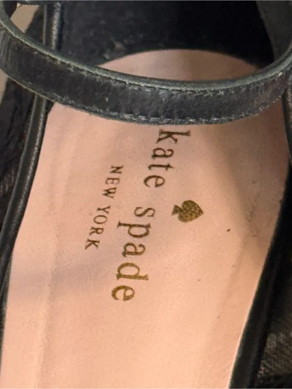 Kate Spade New York Black Lace Ankle Strap Block‎ Heel Pumps 10.5M - Image 2