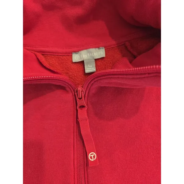 T by Talbots Red Crimson Pullover Sweatshirt Crew Neck Long Sleeve Womens Size L - Image 8