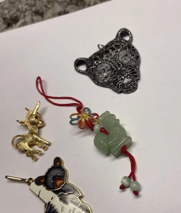 Lot Of 4 Animal Costume Pendants / Charms Variety Cat, Koala, Donkey, Rooster - Image 7