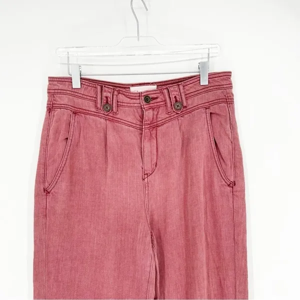 Anthropologie Pleat Front Tapered Leg Pants Women's Size 28 Boho‎ Chic - Image 5