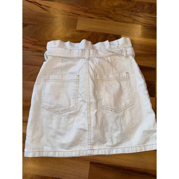 Free People Paperbag Waist Tie‎ Belt tan Mini Skirt Beige Size 8 summer vacation - Image 5
