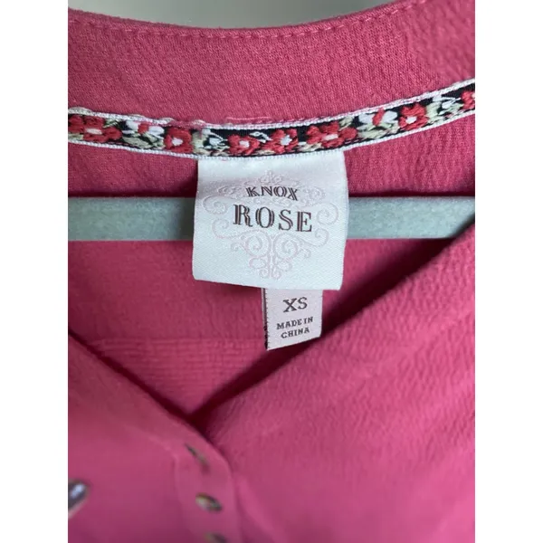 Knox Rose‎ Magenta Mini Dress XS Babydoll Boho Feminine Coquette Romantic Lounge - Image 4