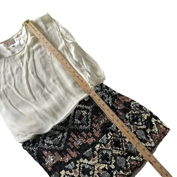 Parker Womens‎ Short Mini Silk Dress Sequin Sleeveless Formal Women Size XS - Image 15
