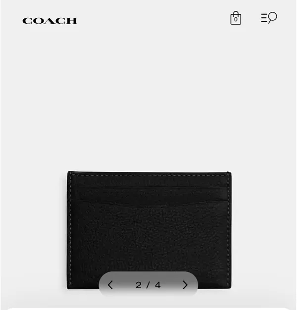 Coach Slim Signature Wallet Leather Black - Image 2