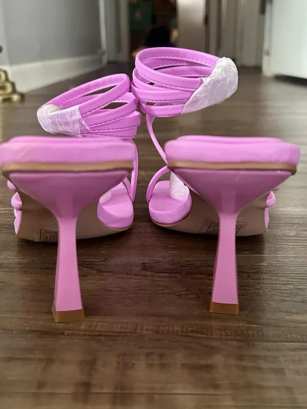 Simmi London Alisa Pinkish Purple Strappy Wraparound Sandals Size 8 - Image 6