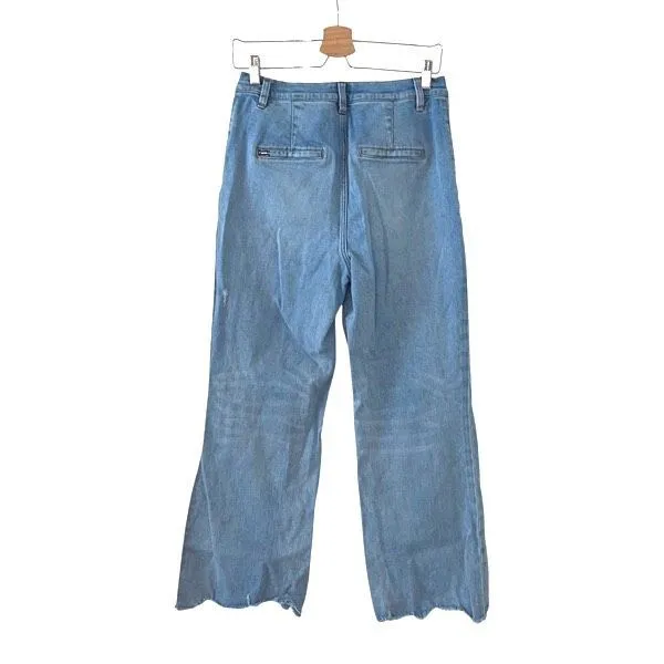 Alice + Olivia Mid Rise Ankle Distressed Coin Pocket Raw Edge Denim Jeans Size 3 - Image 5