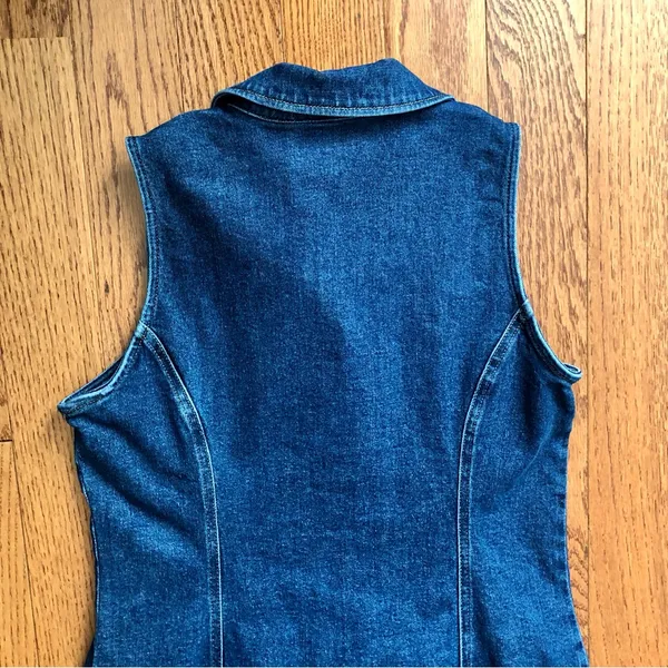 Gap Collared Mini Denim Shift Medium-Wash Casual Dress Women’s Size Medium - Image 10