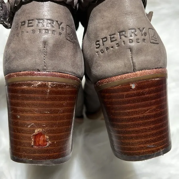 Sperry braided booties, grey‎ leather, size 8 - Image 8