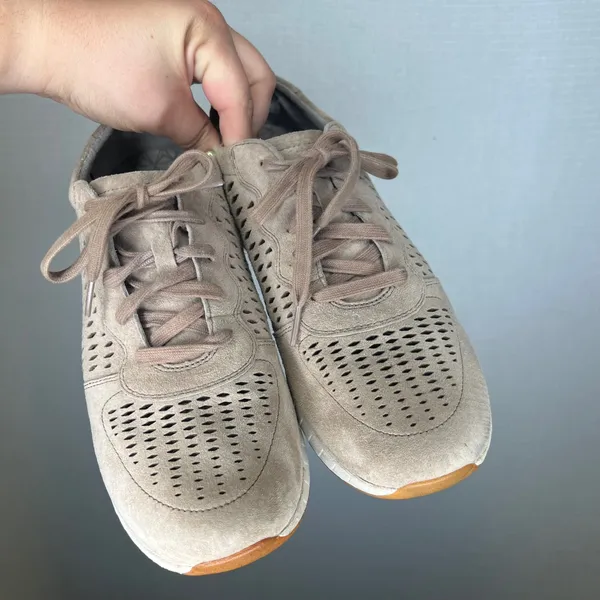 Dansko Charlie Taupe Suede Perforated Lace Up Walking Sneakers Women 42 11.5-12 - Image 2