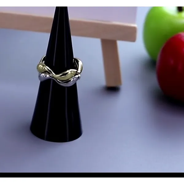 🆕 Yellow‎ Gold Wave Ring Gold Plated 925 Sterling Silver | Adjustable - Image 9
