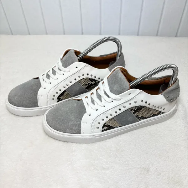 Steve Madden Annita Sneaker Leather Reptile Snakeskin Studs 7.5‎ Tennis Shoe - Image 5