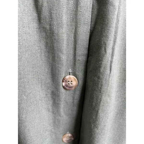 Audrey Parks Francesca's Sage Green Linen Blend Midi Dress‎ Size XL - Image 6