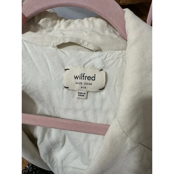 Aritzia Wilfred Linen Blazer Cream White Size 6 Summer Vacation‎ - Image 10