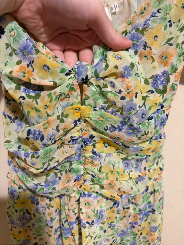 Revolve ASTR the Label Irma Floral Puff Sleeve Midi Dress Cutout Size XS - Image 6