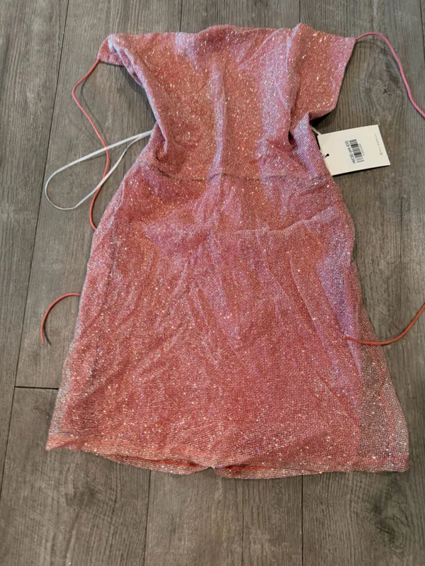 Hello Molly Glitter Pink Strapless Mini Dress - Image 5