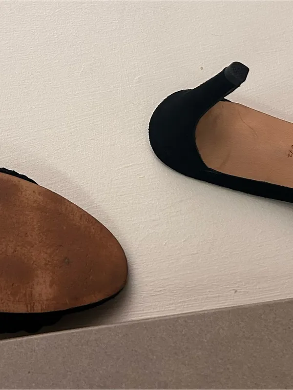 Joie Black Strappy Suede Mid-Heel Sandals 5.5 - Image 4