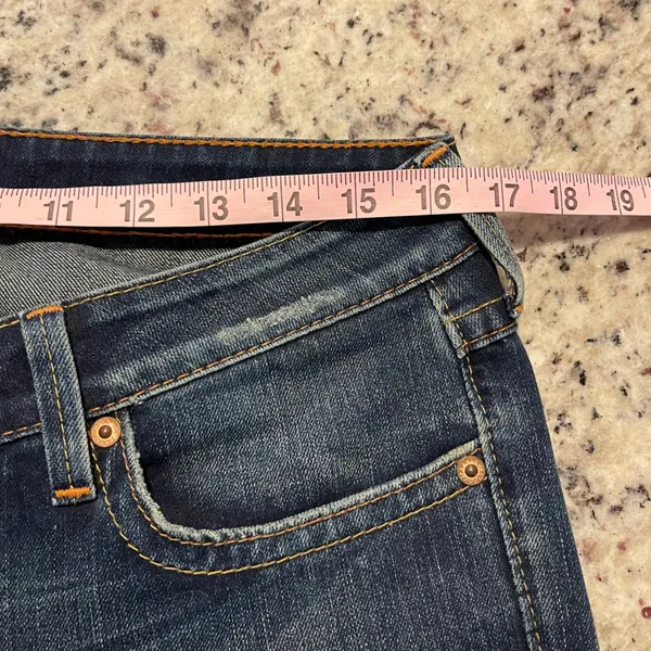 PRVCY‎ Malibu Hills Bootcut Jeans Womens 31 Blue Y2K Low Rise W50-2703T5 Flare - Image 8