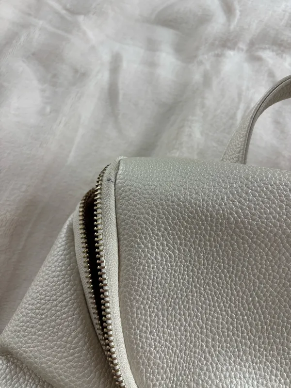 Cream Backpack Purse White - Image 7