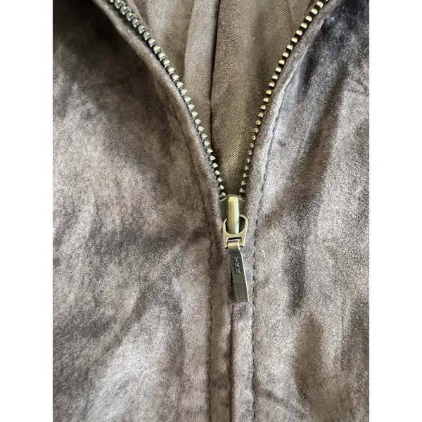 Chico’s Genuine Brown Suede Leather Zip Jacket 90s Y2K Minimalist⁠ size large - Image 6