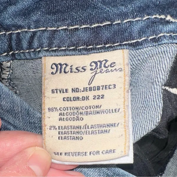 Miss Me Easy Cropped Jeans Women's 29 Dark Blue Stretch Denim Mid-Rise - Image 8
