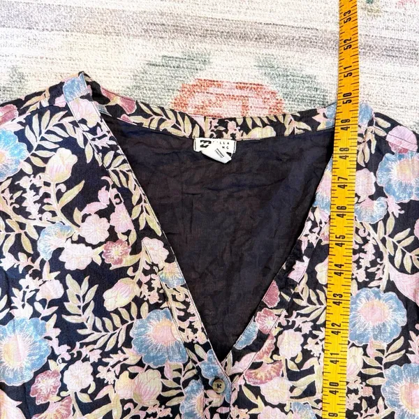 Billabong Boho Floral Maxi Dress Medium 3/4 Sleeve Cottagecore Peasant‎ Prairie - Image 7