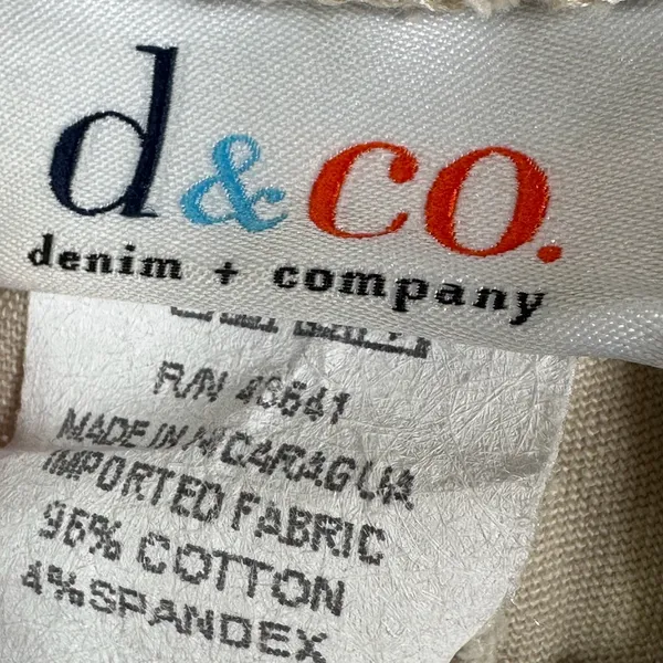 Denim & Co Khaki‎ Elastic Waist Pull On Straight Leg Pants Cotton Stretch Large - Image 4