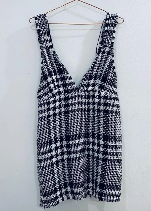Zara tweed pinafore mini dress NEW - Image 2