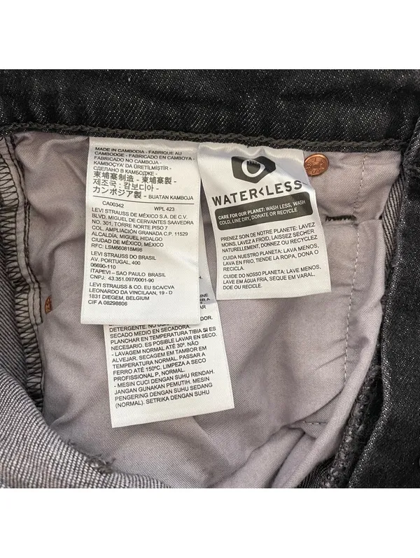 Levi’s Ribcage Straight Ankle Washed Black Gray Size 28 Inseam 27 Grunge Casual - Image 8