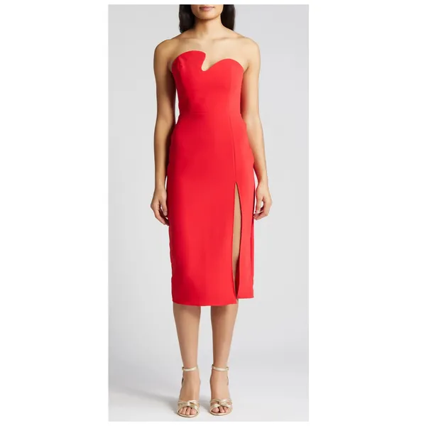 Amanda Uprichard Puzzle Strapless Midi Dress Size Small - Image 4