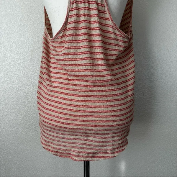 Free People Frida Floral Embroidered Striped Wrap Gauzy Knit Tank Top, Sz Medium - Image 8