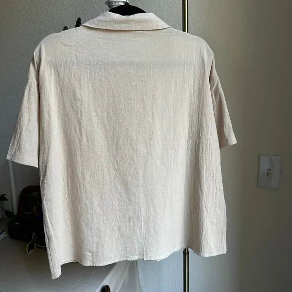 Amazon Cream 2-Piece Short Sleeve Button Up Set - Image 4
